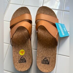 NWOB Reef Women’s Cushion Vista Hi  Slip-on Sandal Natural Brown Size 10 $70